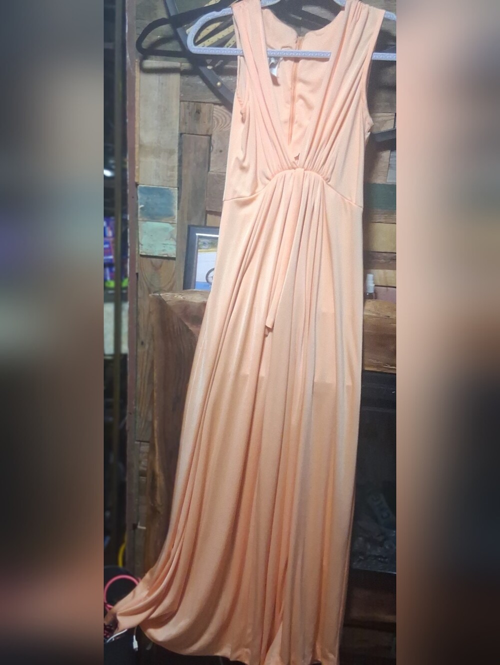 Vintage Plaza South Draped Chiffon Maxi Dress Size 10